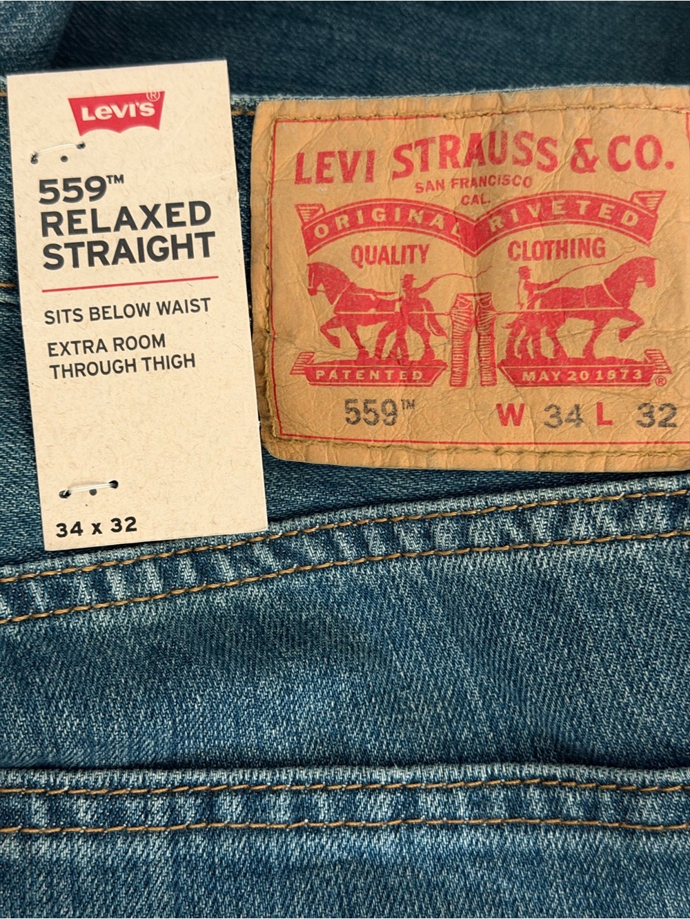 Levi’s 559 Relaxed Straight men’s jeans 34 x 32 New with Tag - Picture 2 of 5